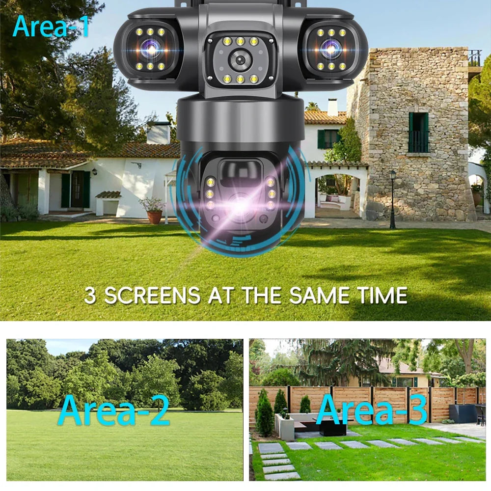 4K Dual Lens Solar Security Camera Wireless Outdoor
