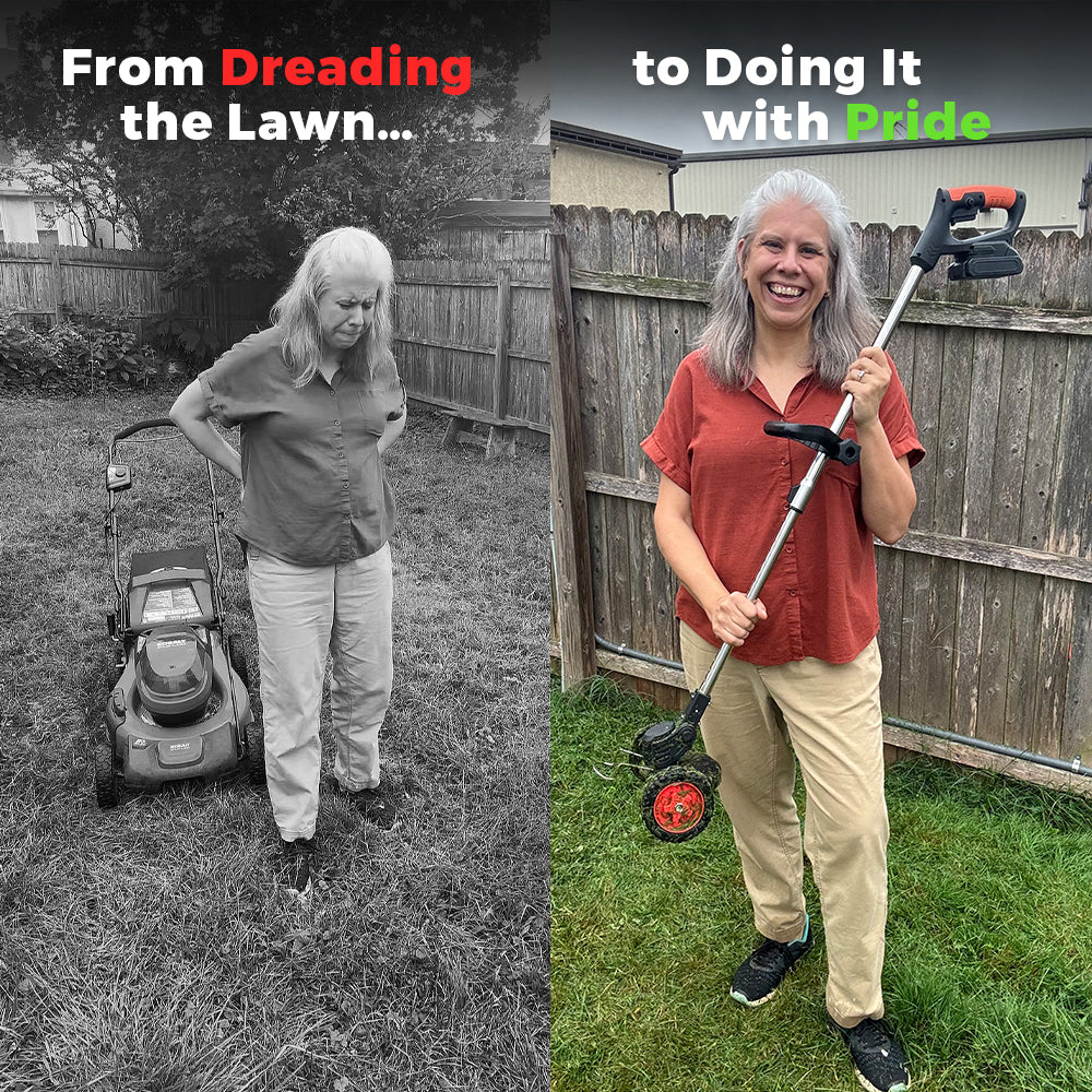 3-in-1 Cordless Mower, Trimmer & Edger (+2 FREE Batteries)