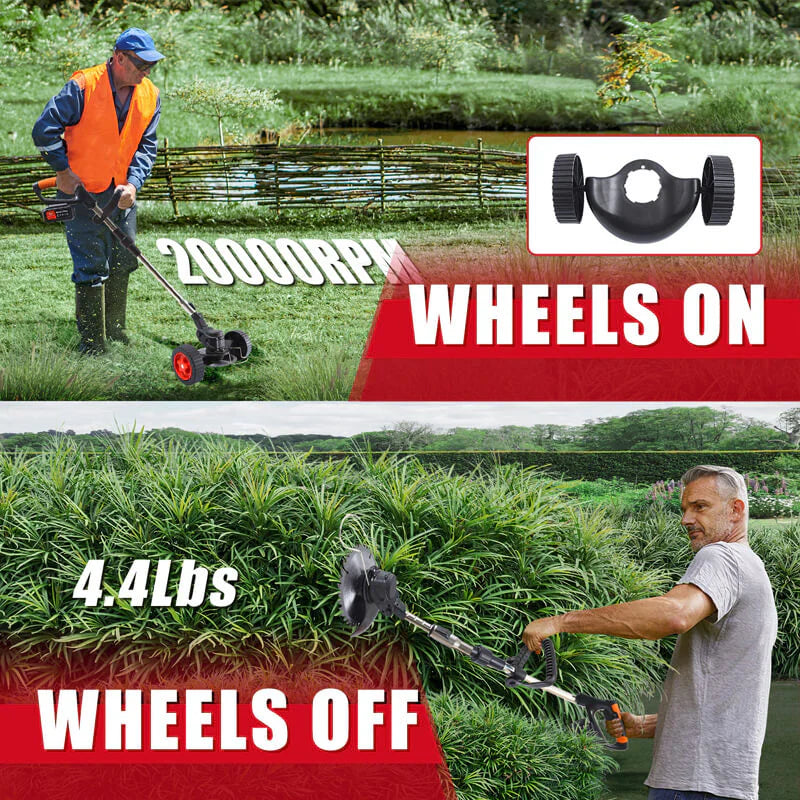 3-in-1 Cordless Mower, Trimmer & Edger (+2 FREE Batteries)