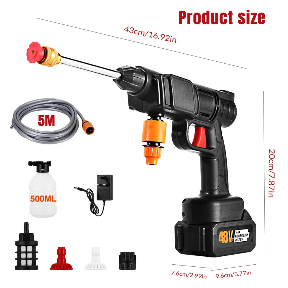 Cordless High Pressure Water Spray Gun (+2 FREE Batteries)