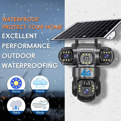 4K Dual Lens Solar Security Camera Wireless Outdoor