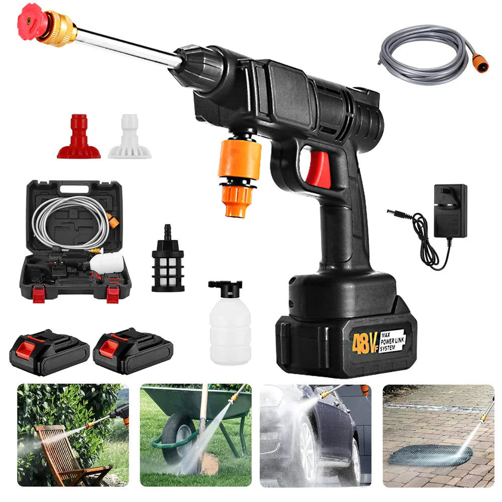 Cordless High Pressure Water Spray Gun (+2 FREE Batteries)